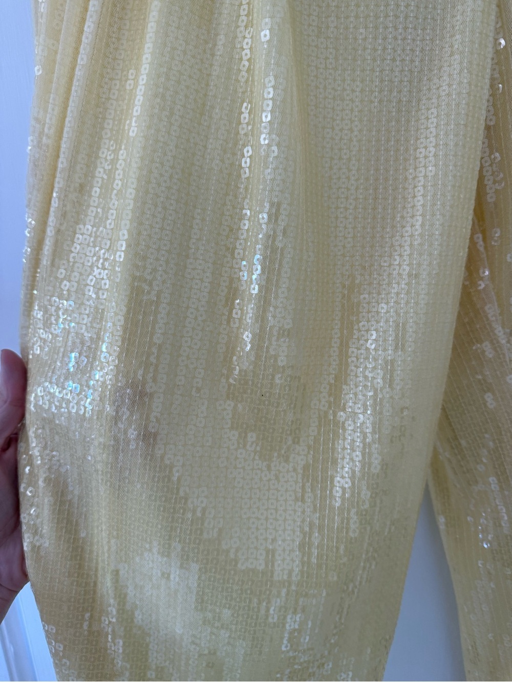 New Staud Luisa Sequin Pants in Sunray Butter Yellow in Size 8 - Picture 11 of 13